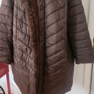 Brown Quilted Puffer Coat